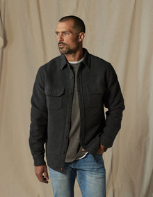 Men | Heavyweight Chamois Overshirt | Heathered Charcoal