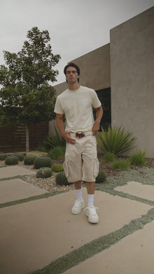 Mens | Denim Cargo Shorts | Vintage Natural