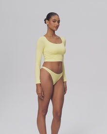 Cropped Round Neck Top | Cool Gray