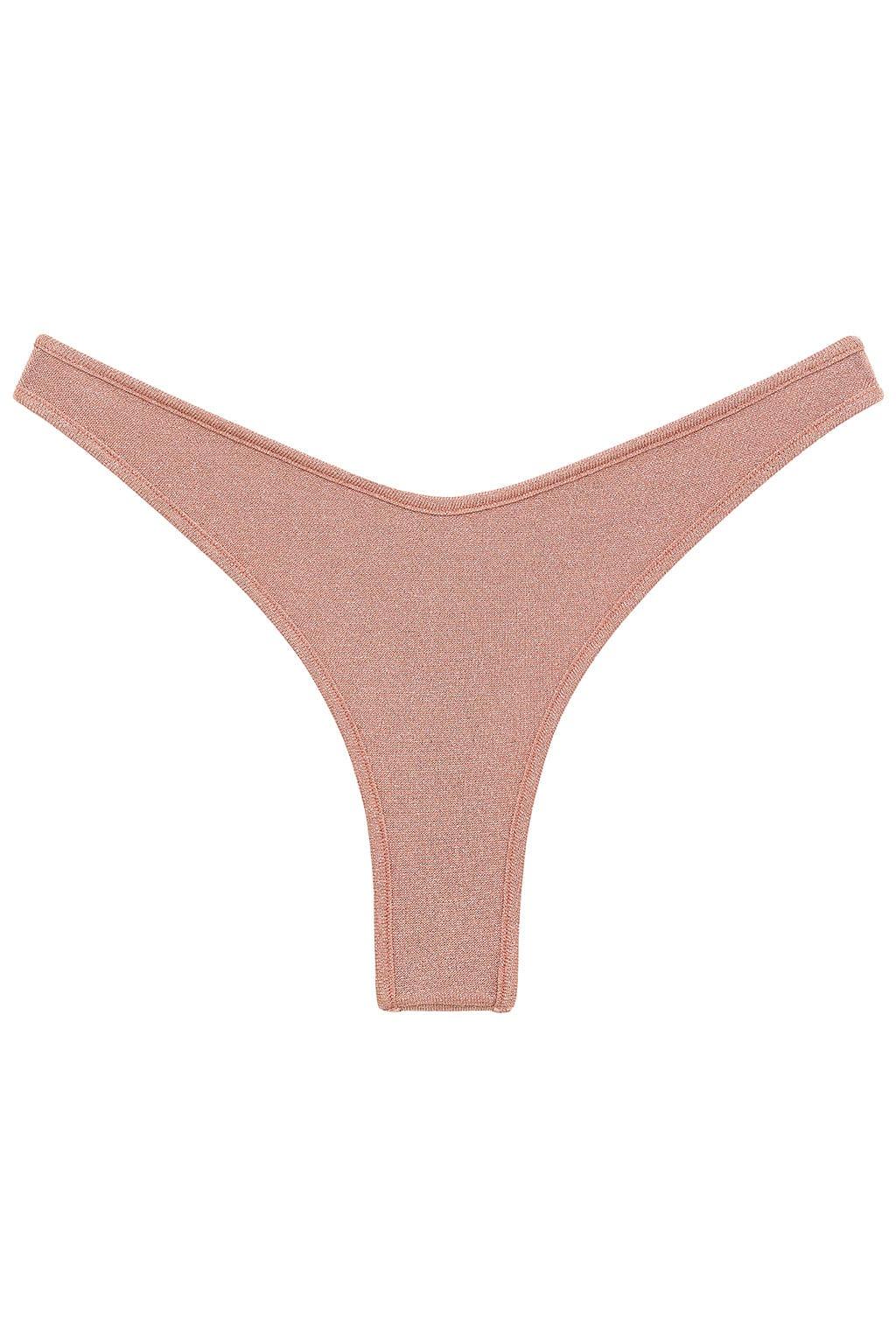 Binded Thong Bikini Bottom | Prima Pink Sparkle