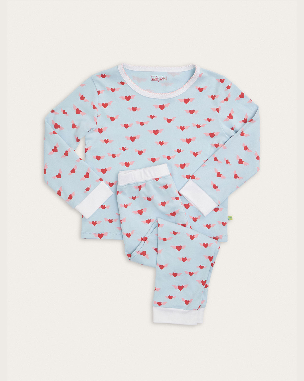 Kids | Riley Pajama Set - Angel Hearts | Sky