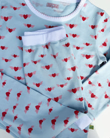 Kids | Riley Pajama Set - Angel Hearts | Sky