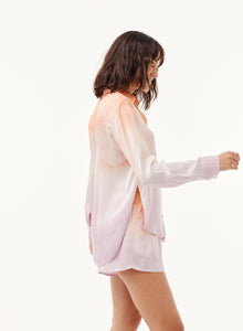 Side Slit Button Down Shirt | Orchid Sunset Dye