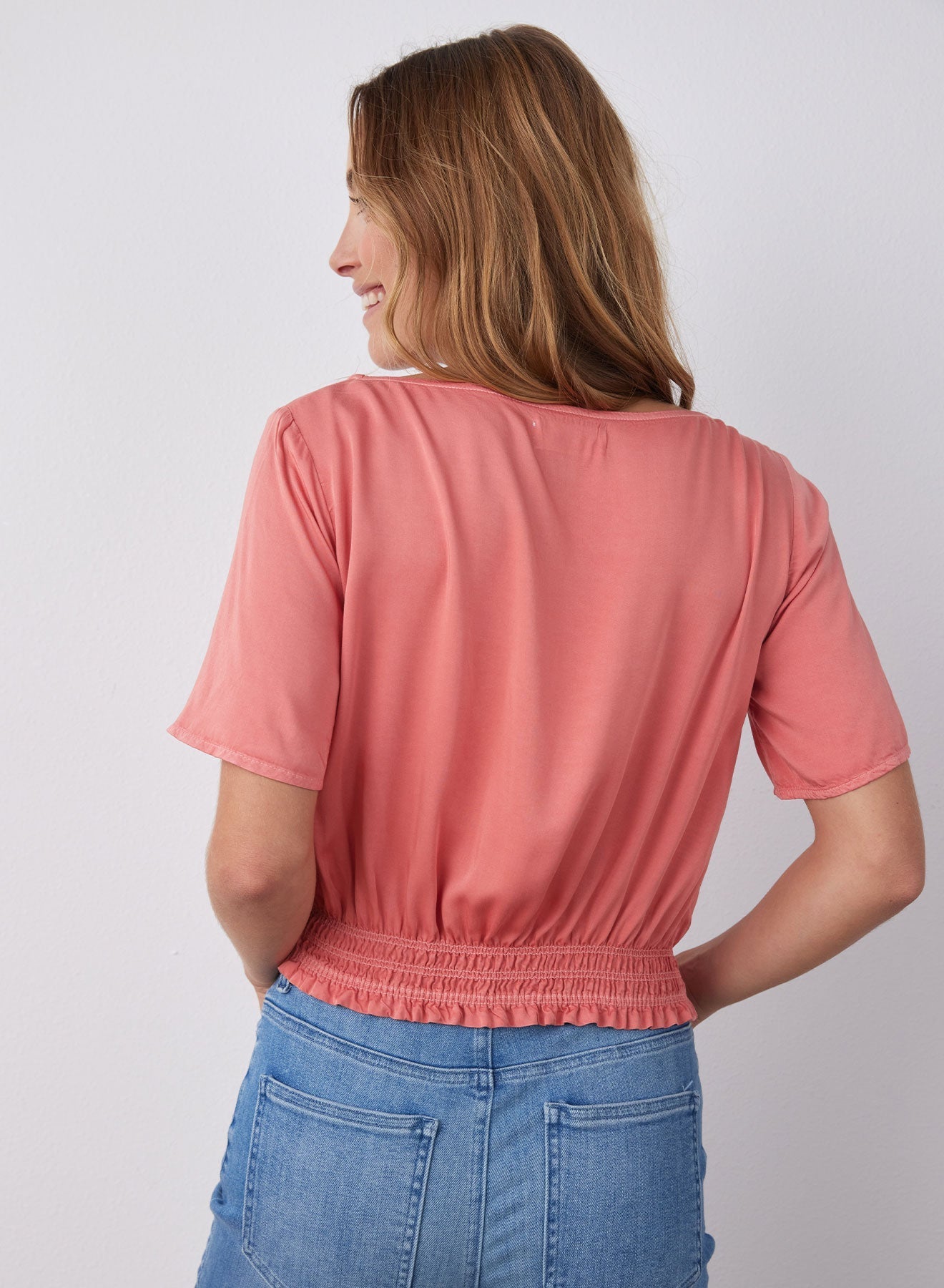 Smocked Waist Top | Blushed Coral