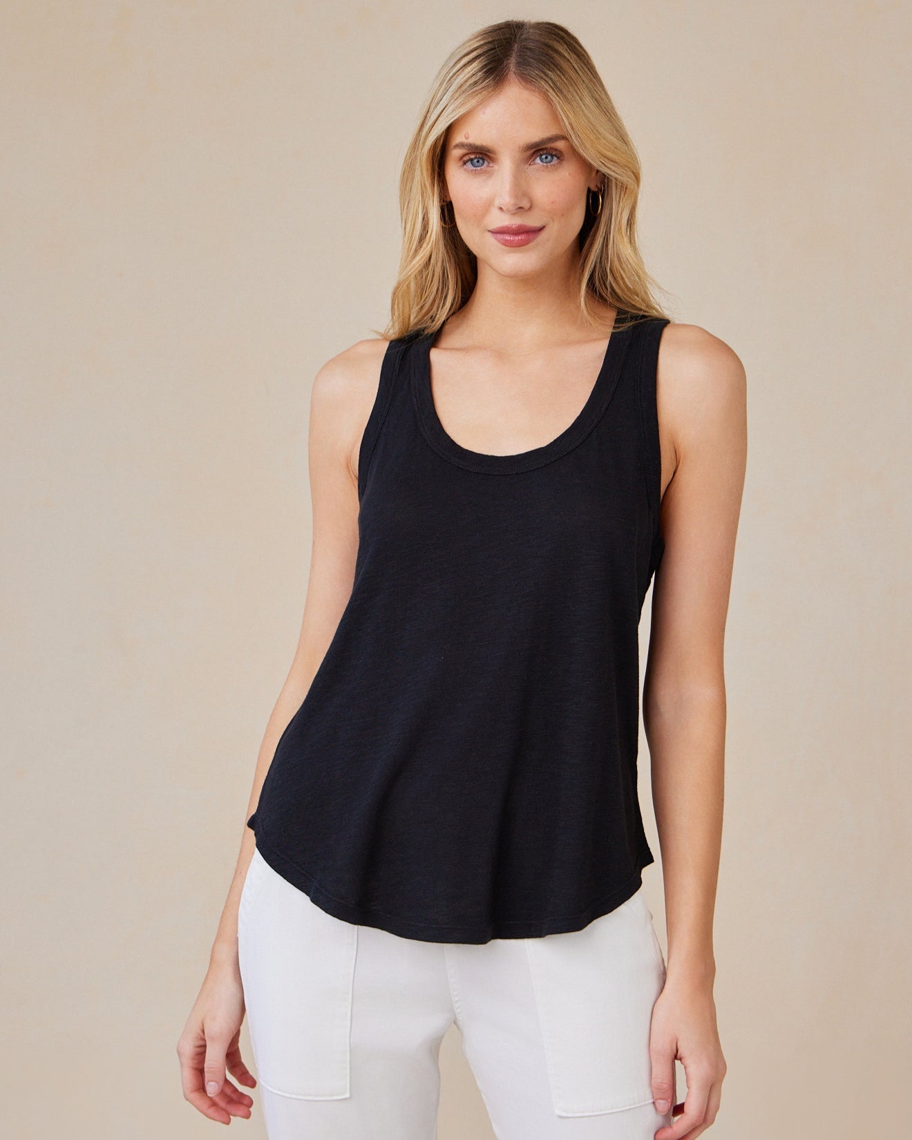 Scoop Neck Tank Top | Black