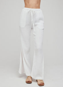 Side Slit Wide Leg | White