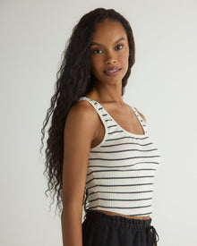 Sleeveless Square Neck Top | Cannes Stripe
