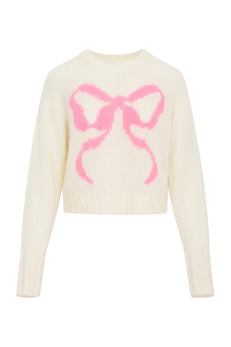 Jorah Alpaca-Blend Bow Pullover | Snowflake Kiss