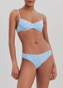 Womens | Daphne Eyelet Bikini Top | Powder Blue