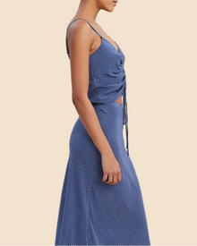 Womens | Lucia Adjustable Tank | Midnight Blue Polka Dot