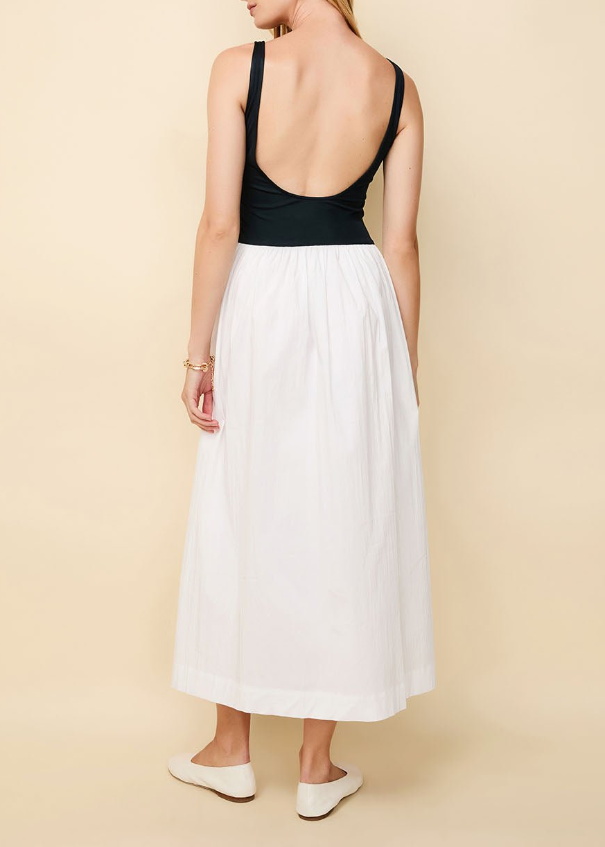 Womens | Samantha Scoopback Dress | French Navy/Ecru